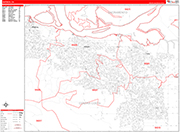 Antioch  Wall Map Red Line Style