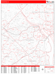 Arlington  Wall Map Red Line Style