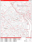 Arlington Wall Map Red Line Style