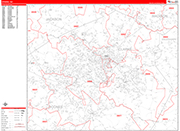 Athens  Wall Map Red Line Style