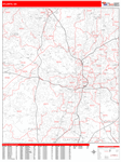 Atlanta  Wall Map Red Line Style