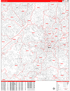 Atlanta  Wall Map Red Line Style