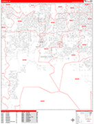Avondale Wall Map Red Line Style