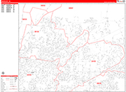 Bartlett  Wall Map Red Line Style