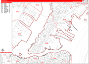 Bayonne  Wall Map Red Line Style