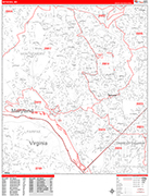 Bethesda  Wall Map Red Line Style