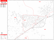 Billings  Wall Map Red Line Style