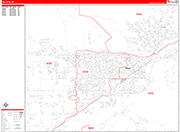 Billings  Wall Map Red Line Style