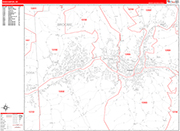 Binghamton  Wall Map Red Line Style