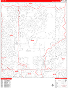 Blaine  Wall Map Red Line Style