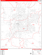 Bloomington  Wall Map Red Line Style
