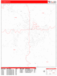 Bloomington  Wall Map Red Line Style