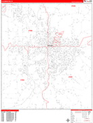 Bloomington  Wall Map Red Line Style