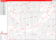 Bloomington  Wall Map Red Line Style