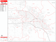 Boise  Wall Map Red Line Style