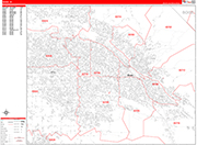 Boise  Wall Map Red Line Style