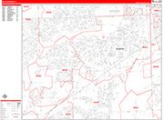 Bolingbrook  Wall Map Red Line Style