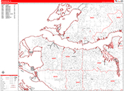 Bradenton  Wall Map Red Line Style