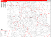 Brandon  Wall Map Red Line Style