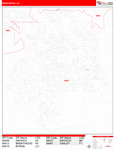 Brentwood  Wall Map Red Line Style