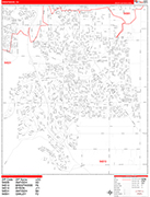 Brentwood  Wall Map Red Line Style