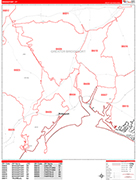 Bridgeport  Wall Map Red Line Style