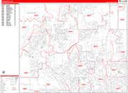 Broomfield  Wall Map Red Line Style