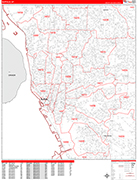 Buffalo  Wall Map Red Line Style