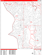 Burien Wall Map Red Line Style