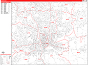 Canton  Wall Map Red Line Style
