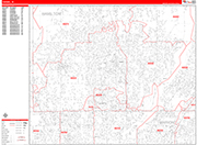 Carmel  Wall Map Red Line Style