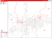 Casper  Wall Map Red Line Style