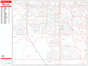 Chandler  Wall Map Red Line Style