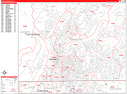 Chattanooga  Wall Map Red Line Style