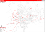 Cheyenne  Wall Map Red Line Style