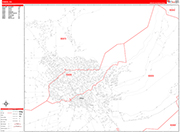 Chico  Wall Map Red Line Style