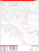 Chino  Wall Map Red Line Style