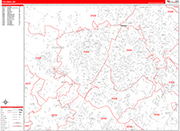 Columbia  Wall Map Red Line Style