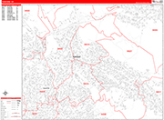 Concord  Wall Map Red Line Style