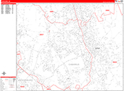 Concord  Wall Map Red Line Style