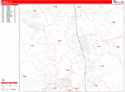 Conroe  Wall Map Red Line Style