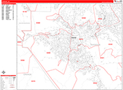 Corona  Wall Map Red Line Style