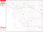 Cupertino  Wall Map Red Line Style