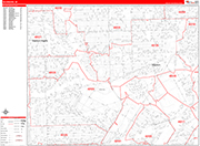 Dearborn  Wall Map Red Line Style