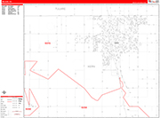 Delano  Wall Map Red Line Style