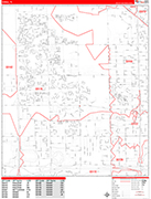 Doral  Wall Map Red Line Style