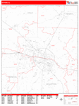 Dothan  Wall Map Red Line Style