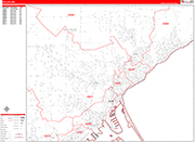 Duluth  Wall Map Red Line Style