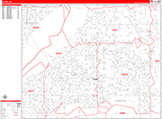 Eagan  Wall Map Red Line Style