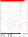 Eastvale  Wall Map Red Line Style